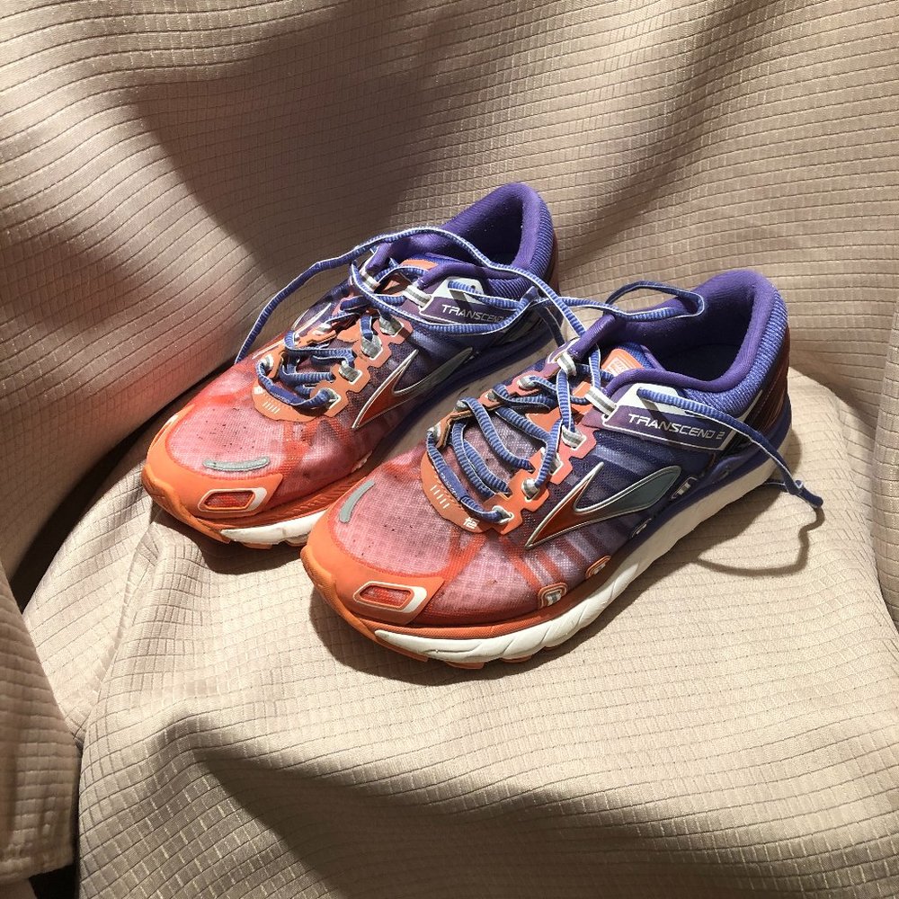 Brooks Transcend 2  Purple Orange Running Shoes, 7.5